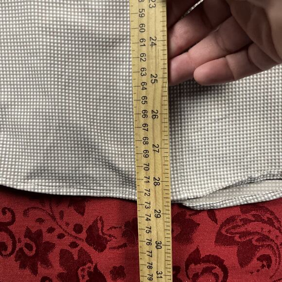 Mizzen Main Performance Shirt Mens M Green Check Trim Fit Maylard Button Lng Slv - Picture 5 of 9